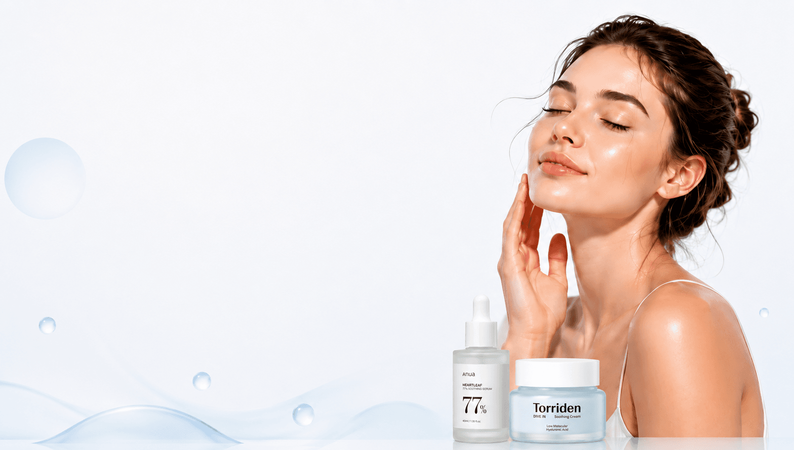 Mỹ phẩm Hàn Quốc chính hãng — serum Anua Heartleaf 77% và kem dưỡng Torriden Dive-In